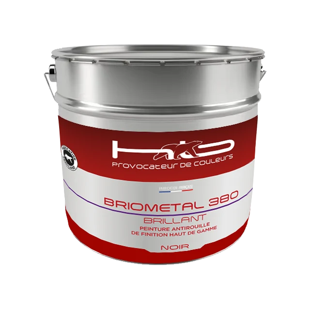 BRIOMETAL 380 BRILLANT NOIR Peinture haute gamme pour métaux ferreux et boiseries