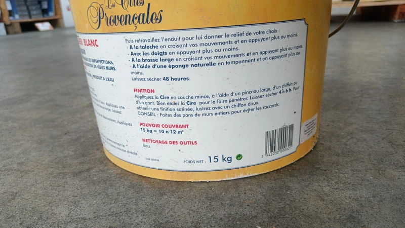 Revêtement à cirer 15 KG - couleur crème - Les cires provençales