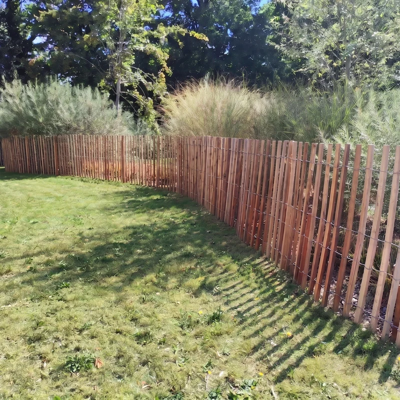 Ganivelle bois massif exotique - hauteur 120 cm - L=5m - non appointée (écart 4/5 cm)