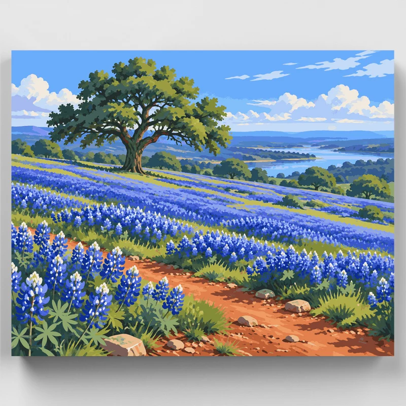 Lone Oak Hillside - Paint by Numbers Kit