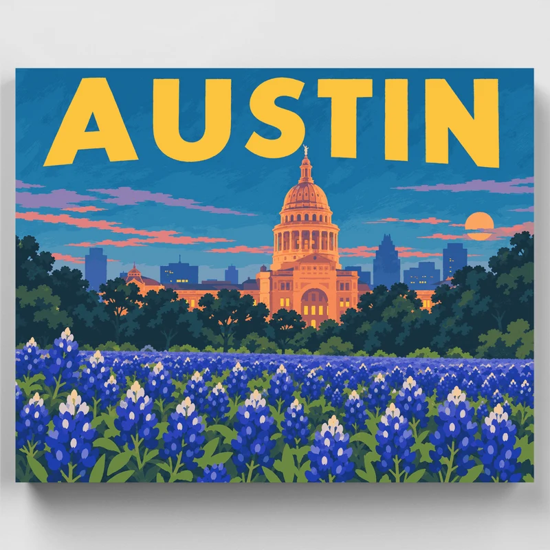 Capitol Bluebonnets - Paint by Numbers Kit