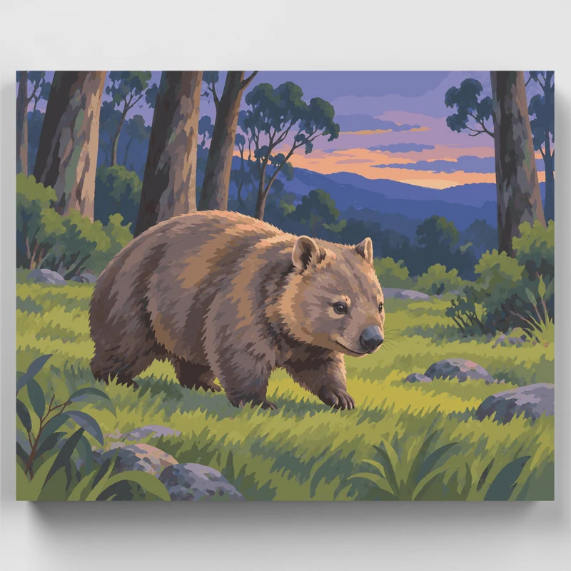 Dusk Wombat Wander - Paint by Numbers Kit