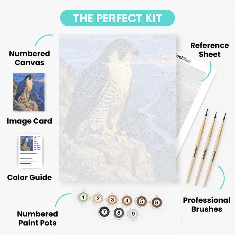 Falcon at the Canyon Edge - Paint by Numbers Kit
