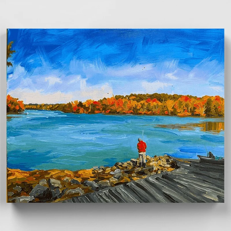 "Fishing in Peace" Paint by Numbers Kit
