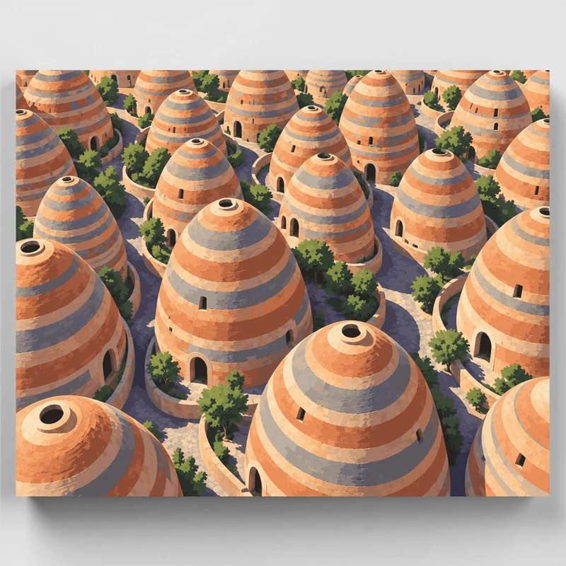 Beehive Domes From Above - Paint by Numbers Kit