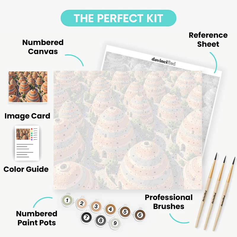 Beehive Domes From Above - Paint by Numbers Kit