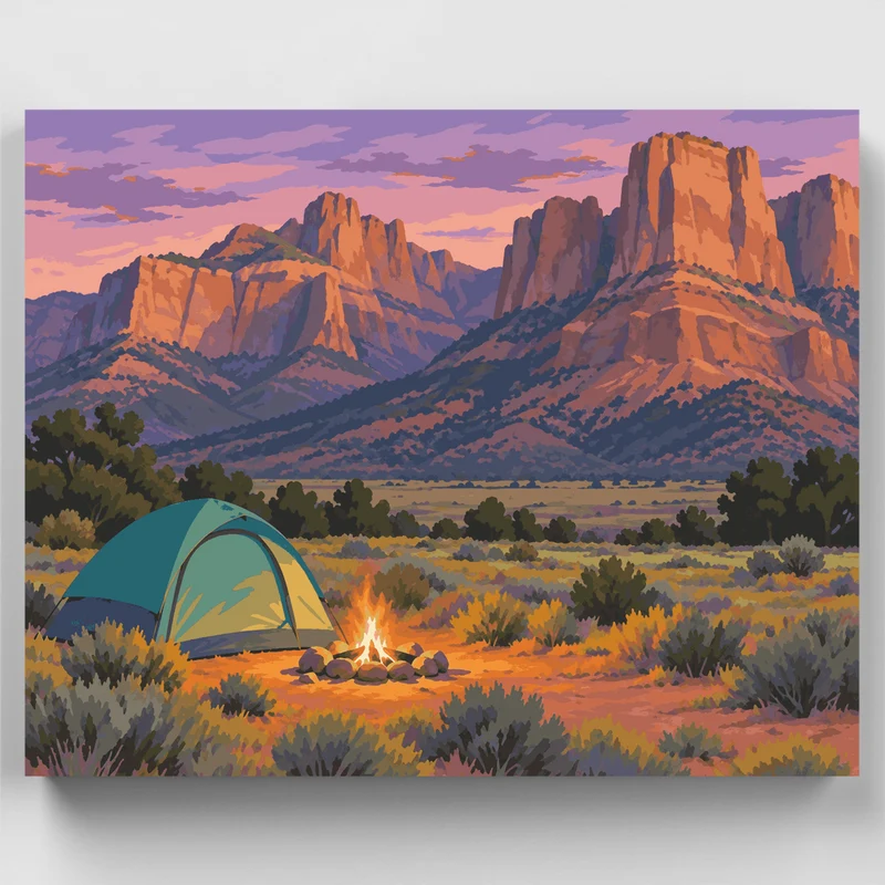 Twilight Desert Camp - Paint by Numbers Kit