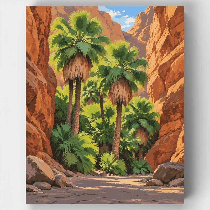 Hidden Palm Gorge - Paint by Numbers Kit