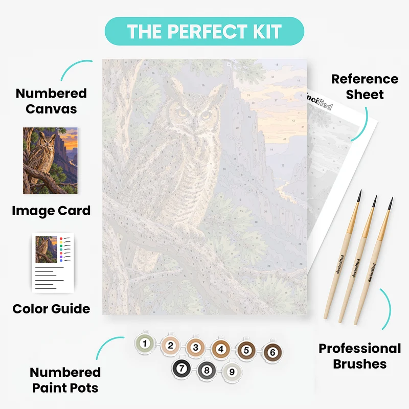 Great Horned Owl Canyon Roost - Paint by Numbers Kit