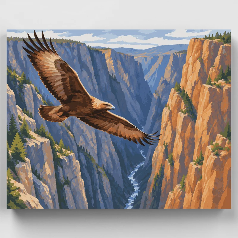Golden Eagle Over the Gunnison - Paint by Numbers Kit