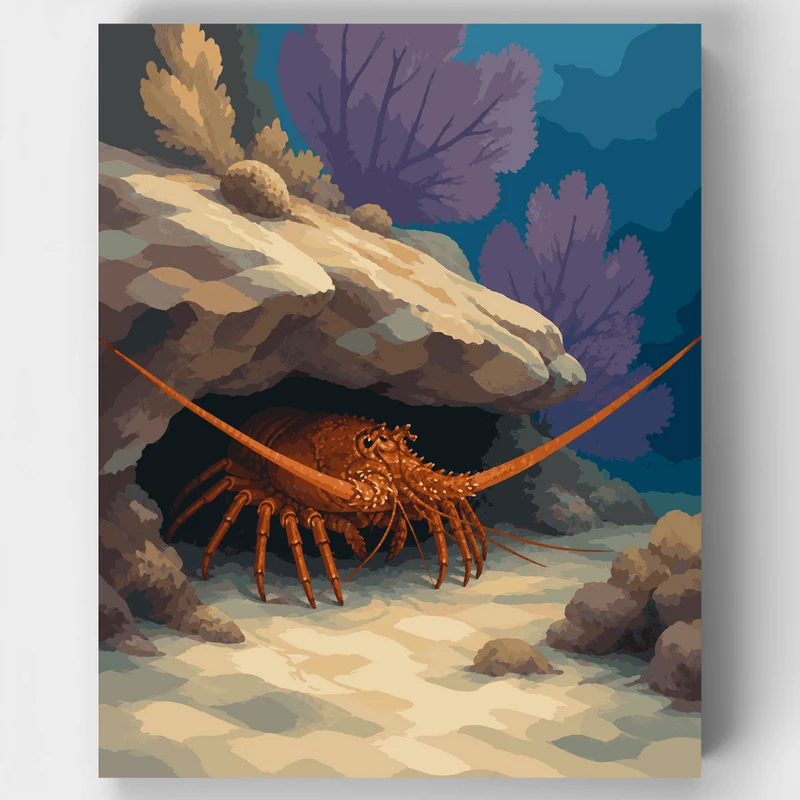 Spiny Lobster Ledge - Paint by Numbers Kit