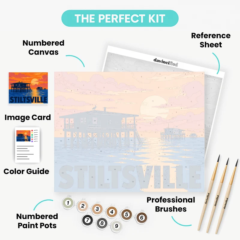 Stiltsville Sunset - Paint by Numbers Kit