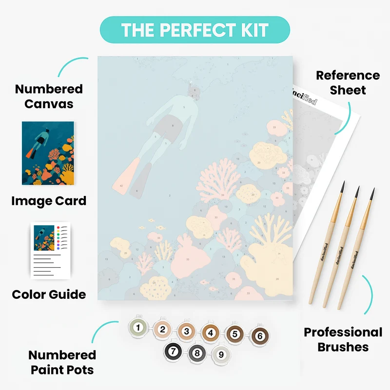 Tangerine Fin Snorkeler - Paint by Numbers Kit