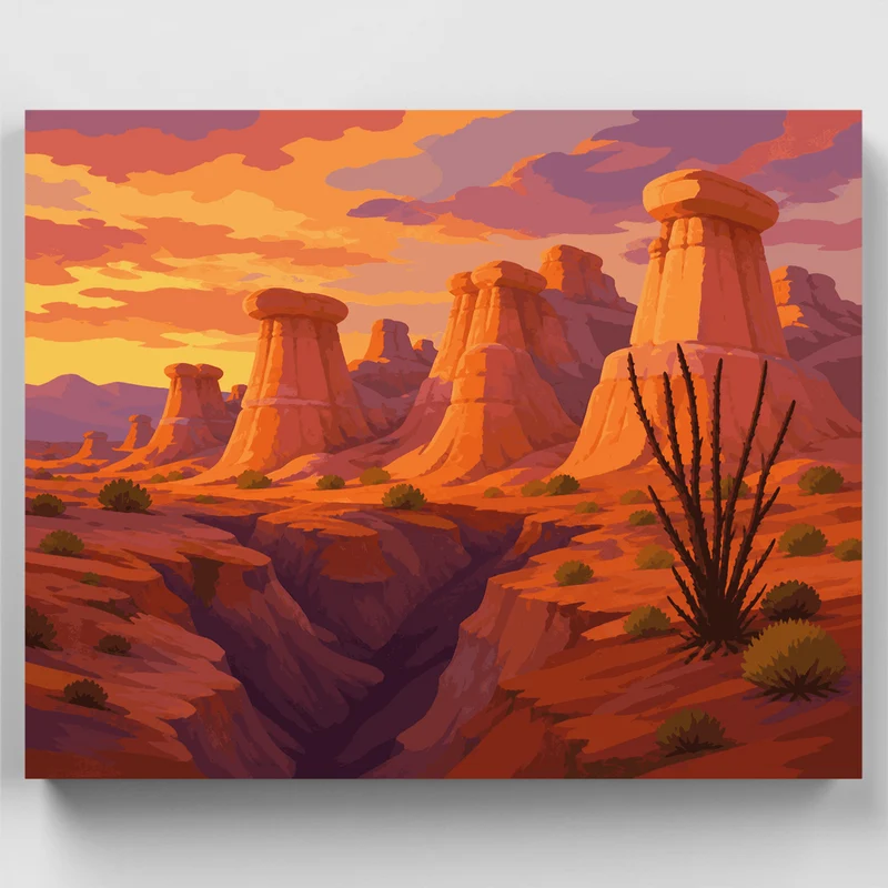 Tuff Canyon Hoodoos - Paint by Numbers Kit
