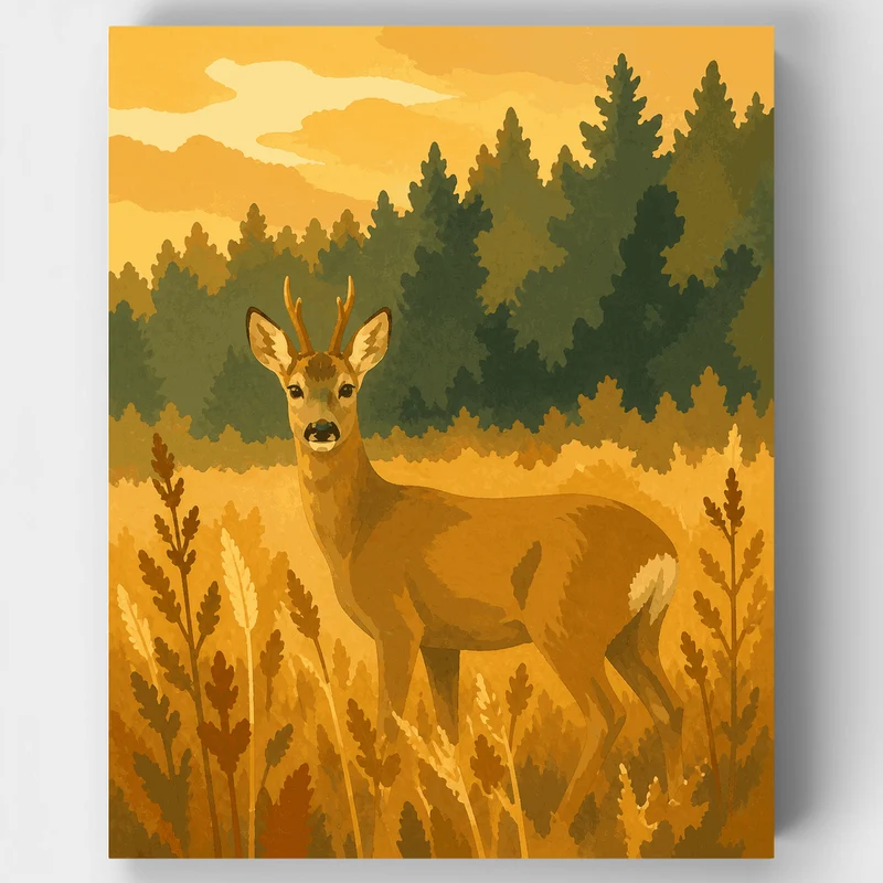 Roe Deer at Dusk - Paint by Numbers Kit