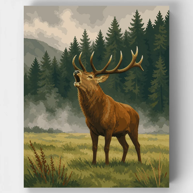 Bellowing Red Stag - Paint by Numbers Kit