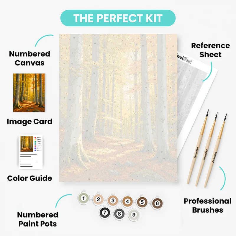 Sunlit Hornbeam Grove - Paint by Numbers Kit