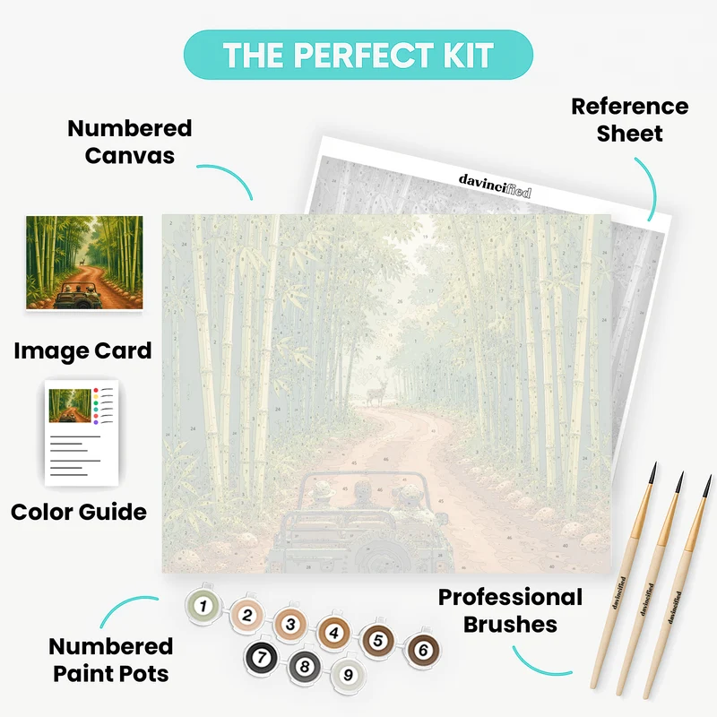 Bamboo Corridor Deer - Paint by Numbers Kit