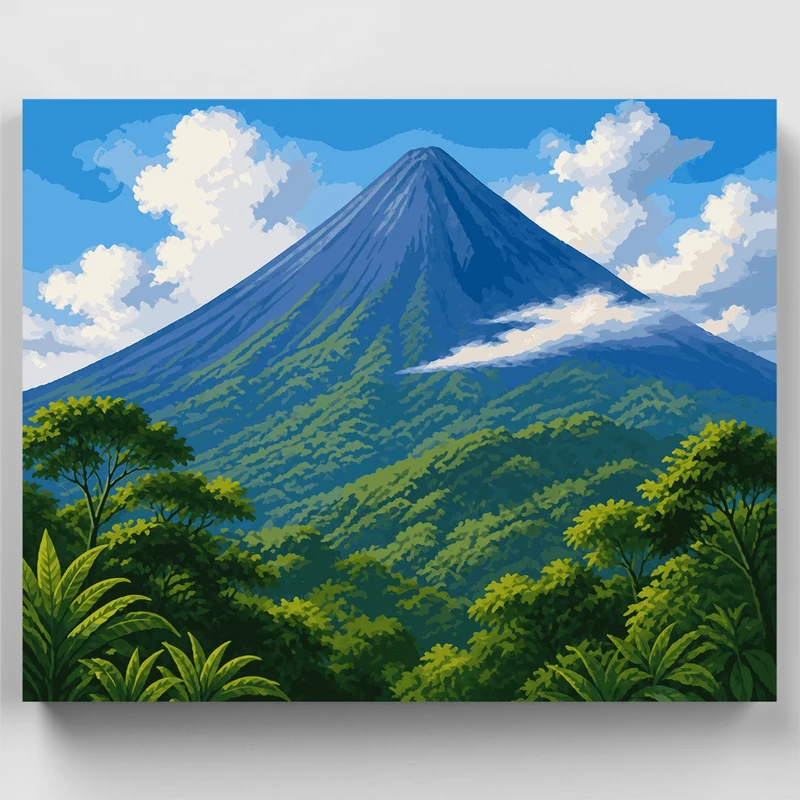 Arenal Volcano Sunrise Mist - Paint by Numbers Kit