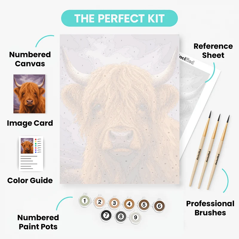 Copper-Fringed Highlander - Paint by Numbers Kit