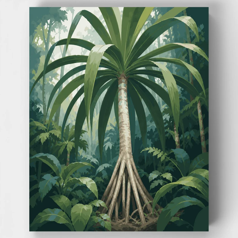 Pandanus Screw-Palm Canopy - Paint by Numbers Kit