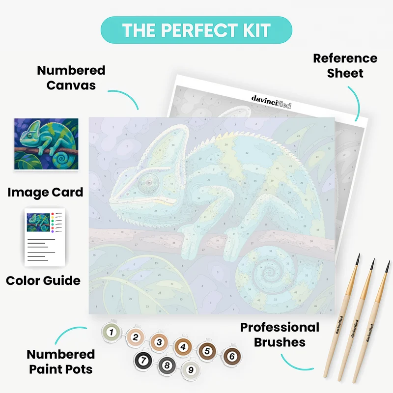 Spiral-Tailed Chameleon - Paint by Numbers Kit