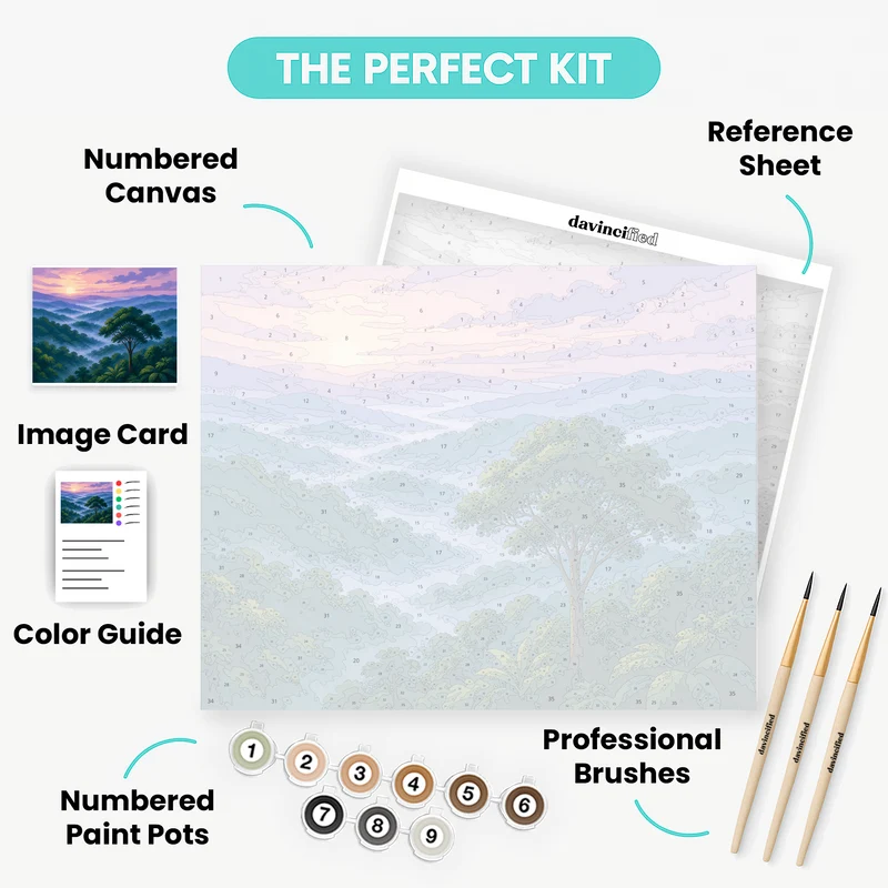 Misty Rainforest Ridge - Paint by Numbers Kit