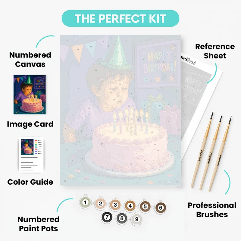 Birthday Wish Candles - Paint by Numbers Kit
