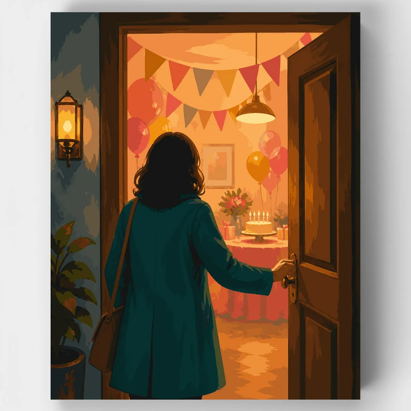 Surprise Party Doorway - Paint by Numbers Kit