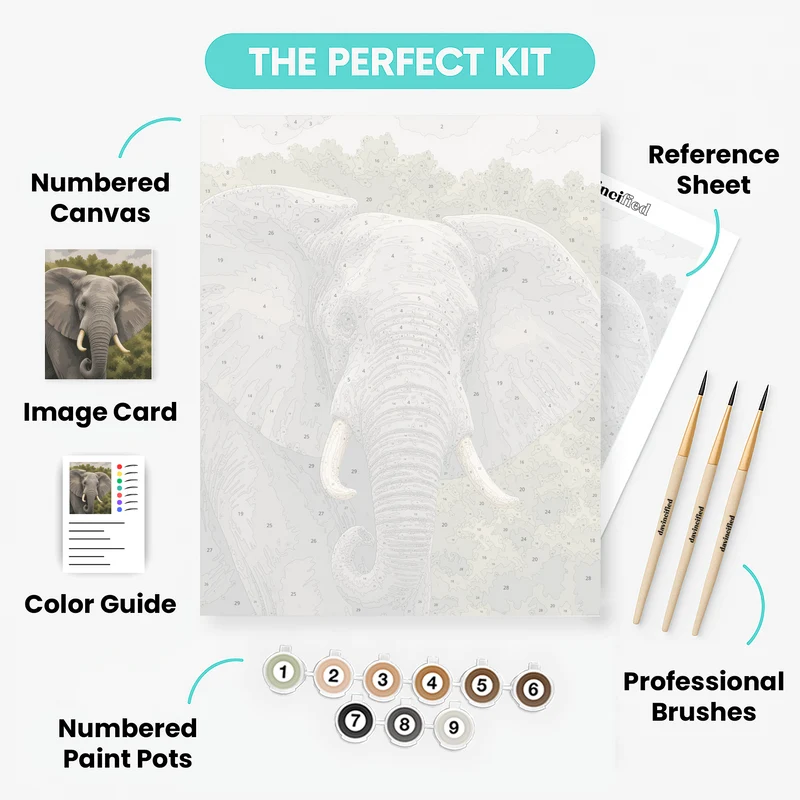 Addo Elephant Gaze - Paint by Numbers Kit