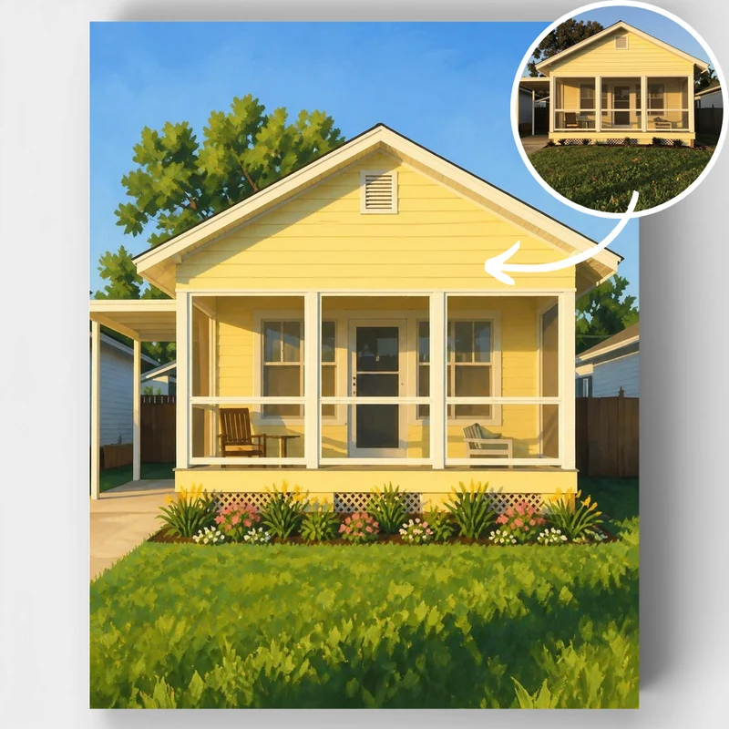 Summer Home Through the Seasons - Custom Paint by Numbers Kit