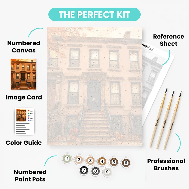 Autumn Home Through the Seasons - Custom Paint by Numbers Kit