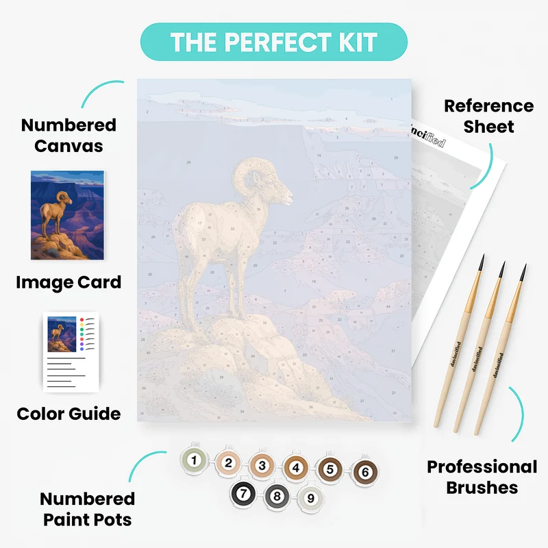 Bighorn Ram at Dusk - Paint by Numbers Kit