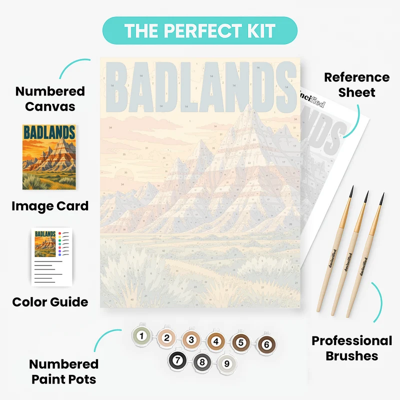 Badlands Sunset Spires - Paint by Numbers Kit