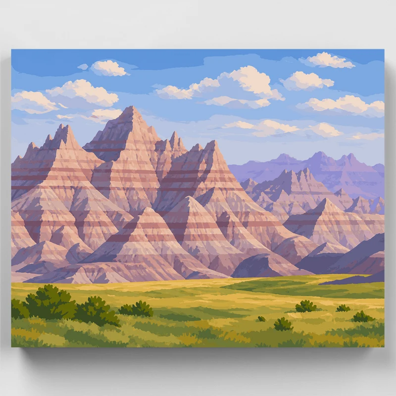 Rose and Violet Ridges - Paint by Numbers Kit