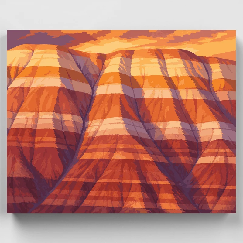 Sunset Badlands Strata - Paint by Numbers Kit
