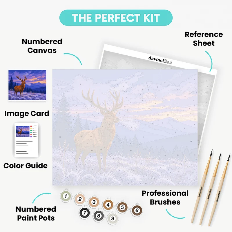 Stag at Blue Hour - Paint by Numbers Kit