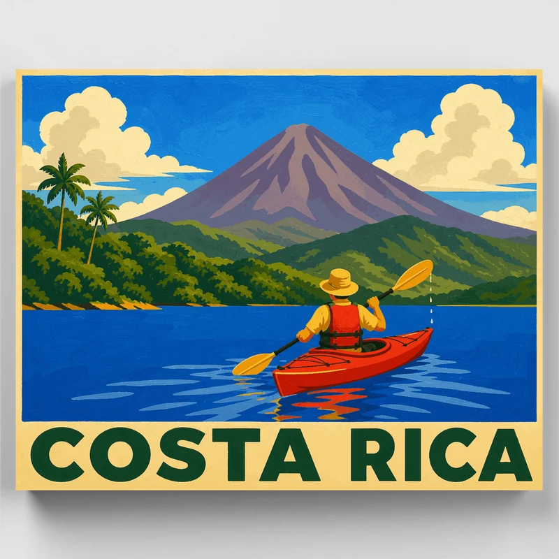 Lake Arenal Kayaker - Paint by Numbers Kit