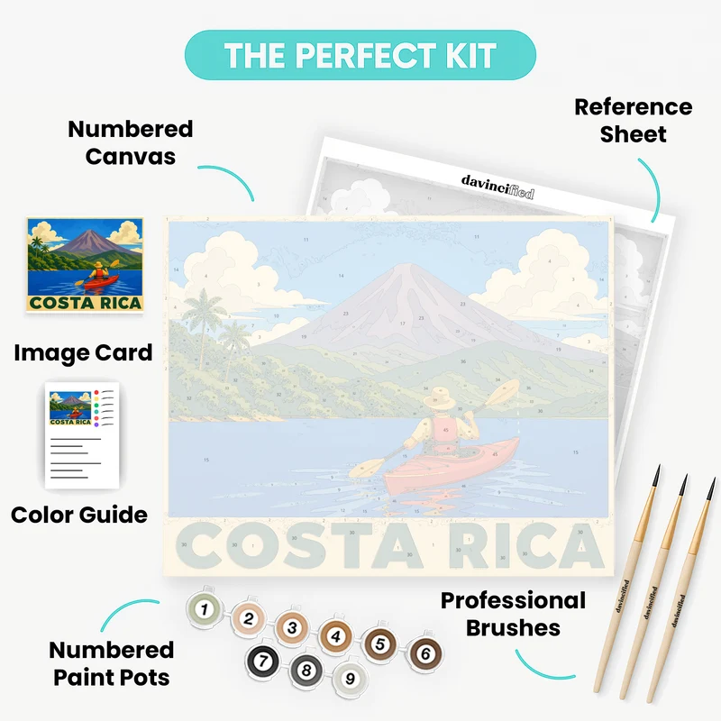 Lake Arenal Kayaker - Paint by Numbers Kit