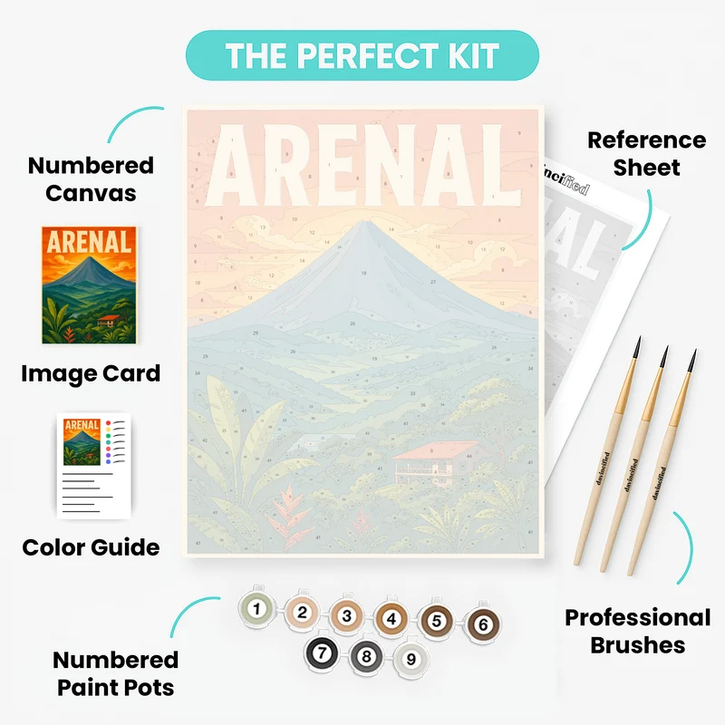 Arenal Volcano Sunset - Paint by Numbers Kit