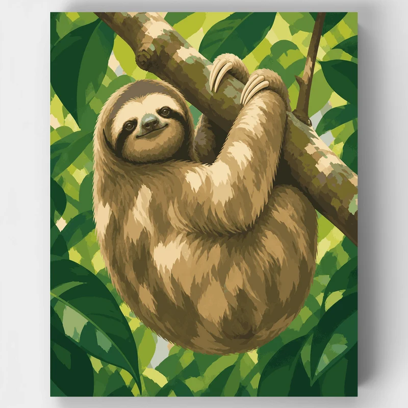 Sleepy Sloth's Perch - Paint by Numbers Kit