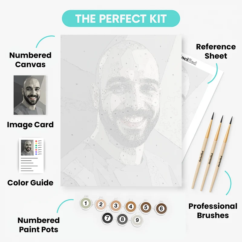 Monochrome Palette Knife - Custom Paint by Numbers Kit