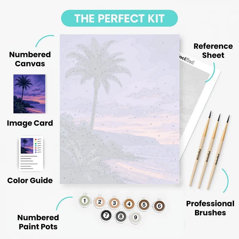Nikau Palm Twilight - Paint by Numbers Kit