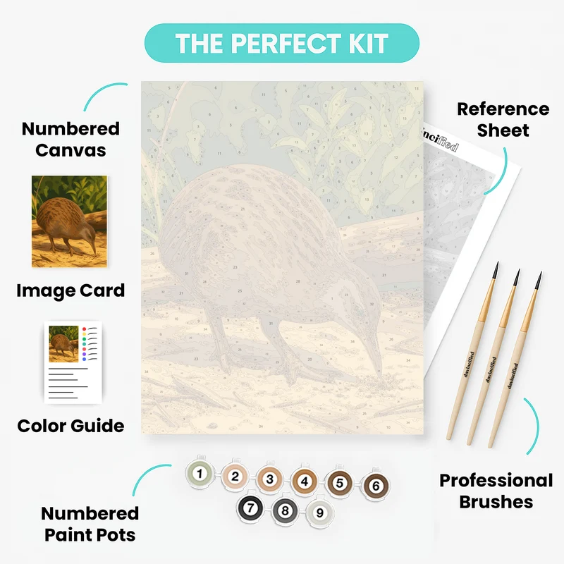Foraging Weka Bird - Paint by Numbers Kit