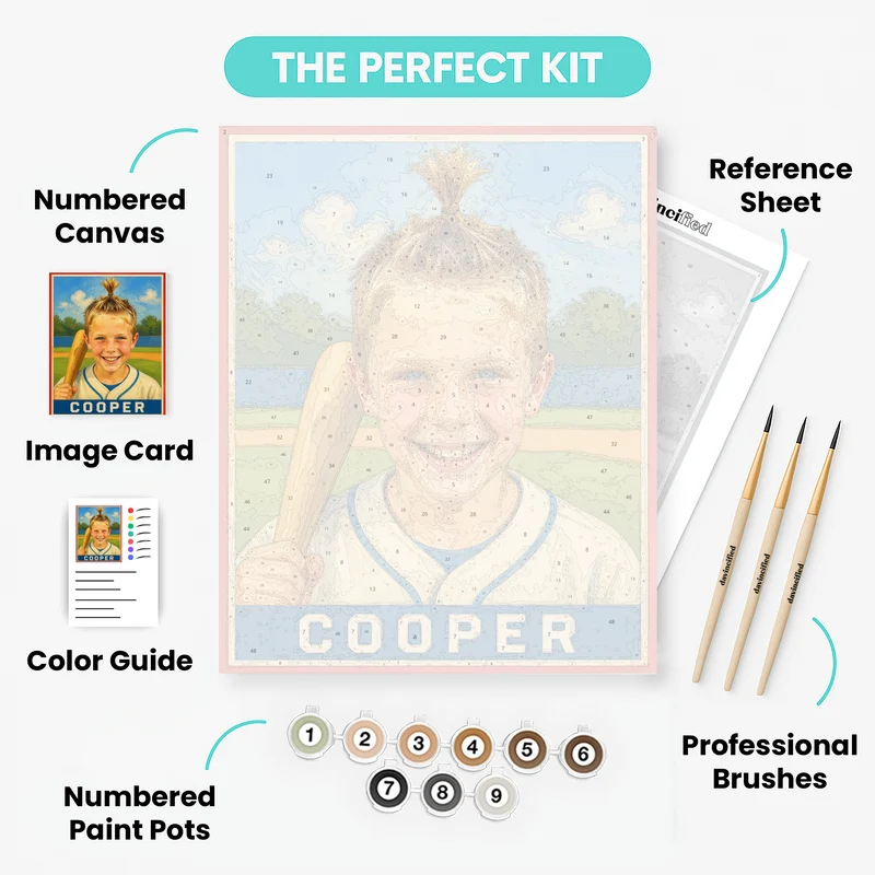 Baseball Rookie Card - Custom Paint by Numbers Kit