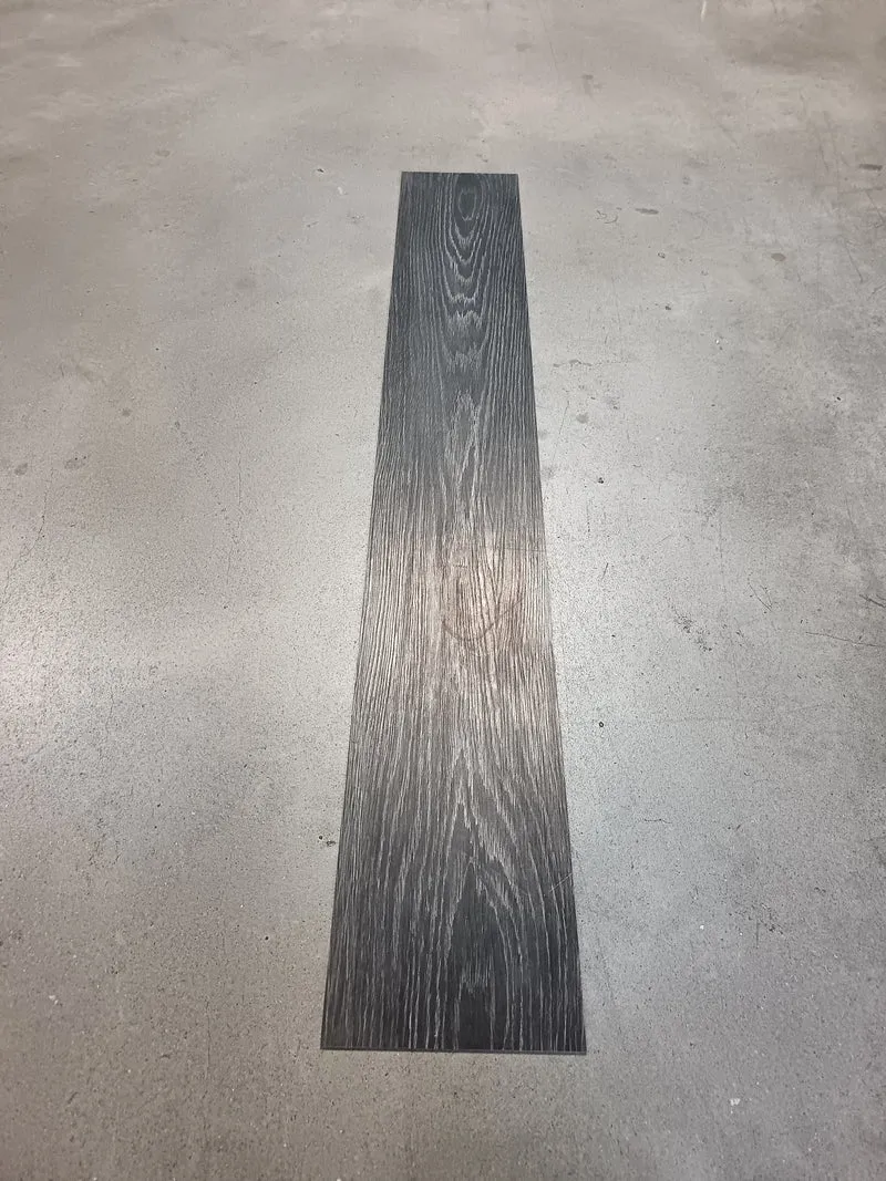Dalle PVC noir cérusé - 1200 x 180 mm - à coller
