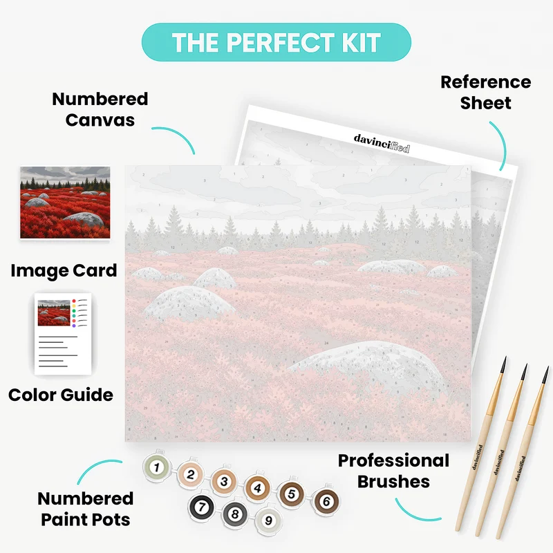 Crimson Blueberry Barrens - Paint by Numbers Kit