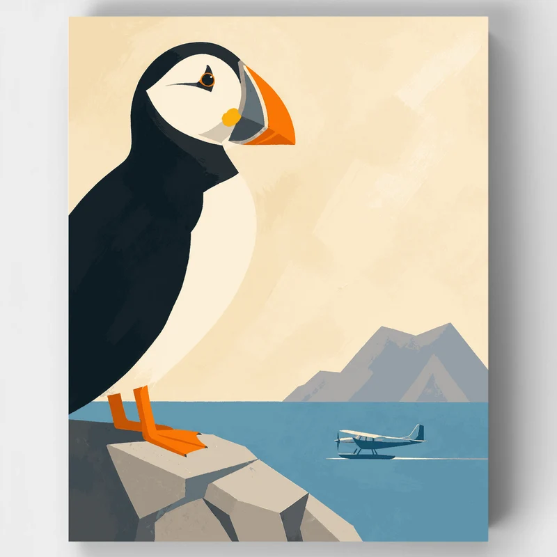 Puffin's Coastal Watch - Paint by Numbers Kit