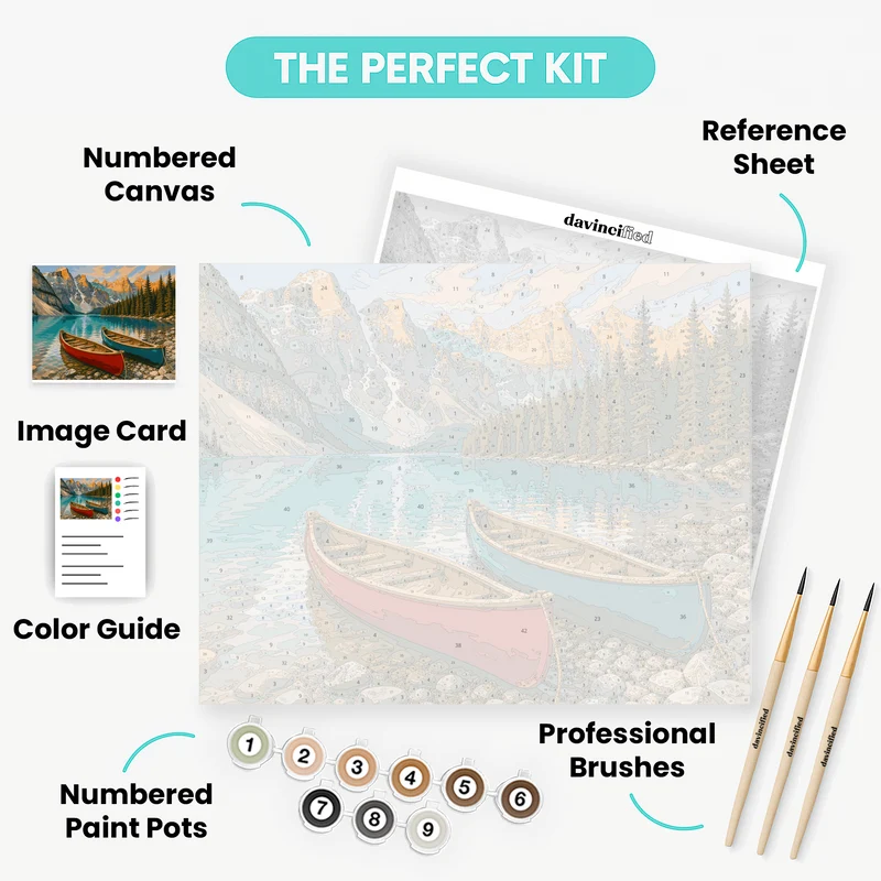 Moraine Lake Canoes - Paint by Numbers Kit