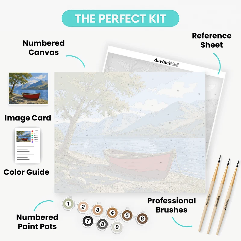 Derwentwater's Red Rowboat - Paint by Numbers Kit
